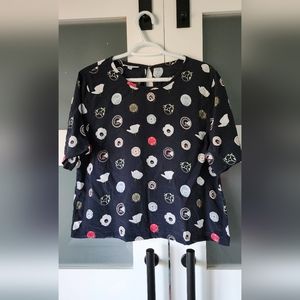 Equiptment silk short sleeve blouse